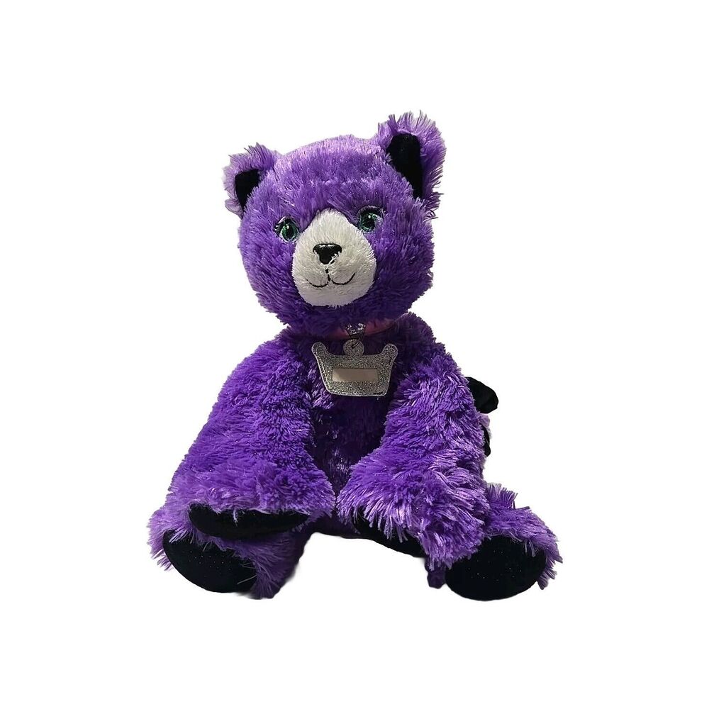 Build a Bear Workshop Kooky Spooky Purple Kitty Cat  Plush 12” W/ Name Tag Colla